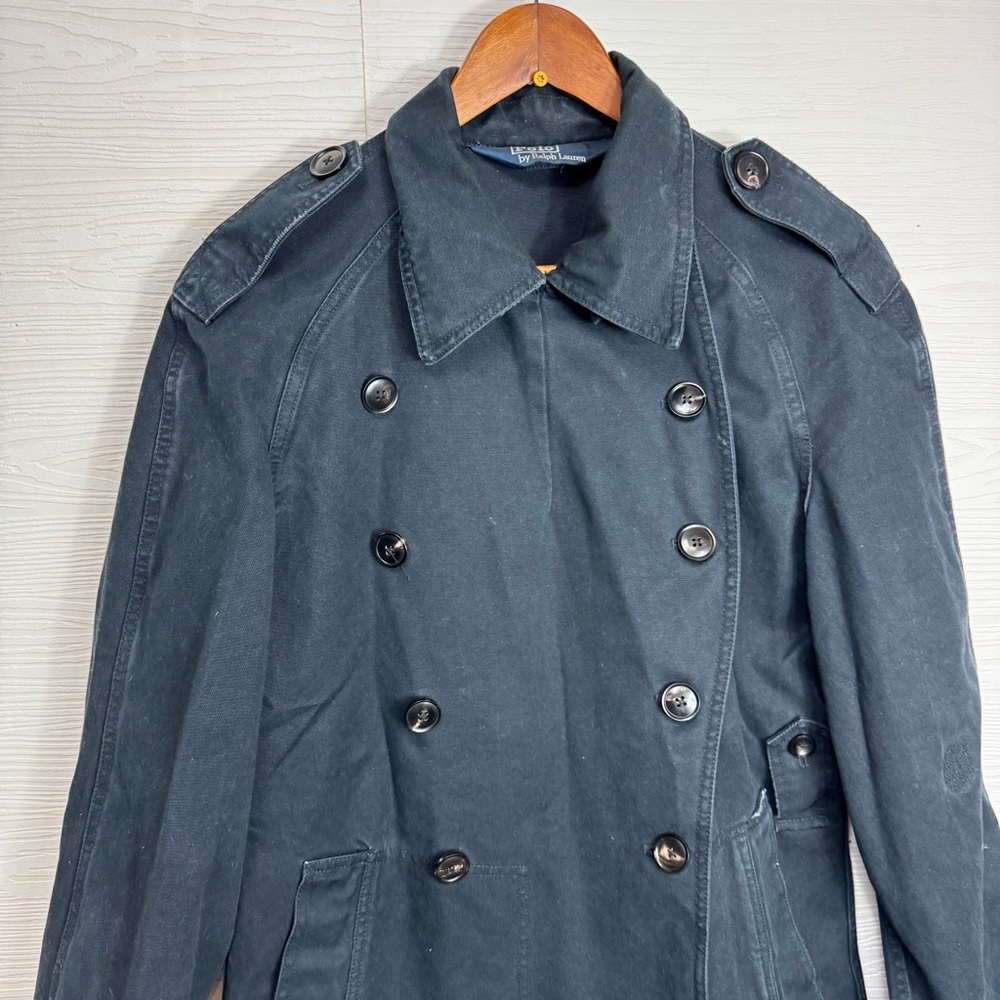 Polo by Ralph Lauren Navy Blue VTG 90s Motorcycle Jacket Military Logo - Picture 4 of 16